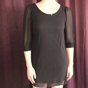 back mini dress with cool pattern on back